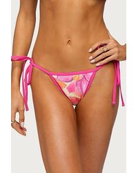 Edikted - Hanai Floral Rhinstone String Bikini Bottom - Lyst