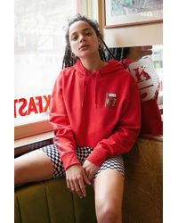 vans checkered hoodie red