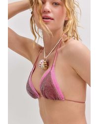 Out From Under - Double Layer Lurex Bikini Top - Lyst