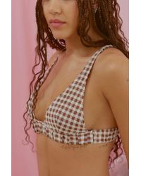 Out From Under - Gingham Triangle Bra - Lyst