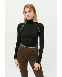 Out From Under Trina Seamed Turtle Neck Jumper - Black