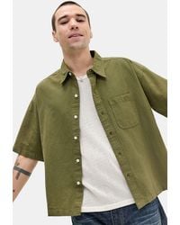 BDG - Solid Olive Arlo Shirt Xs At Urban Outfitters - Lyst