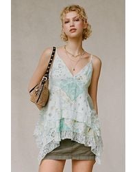 Kimchi Blue - Asterid Lace Trim Asymmetric Babydoll Cami - Lyst