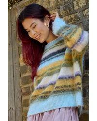 Urban Outfitters - Uo Brushed Stripe Long Sleeve Jumper Xs At - Lyst