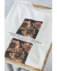 Urban Outfitters - Uo Ecru Bloom Photo Tee In Cream,at - Lyst