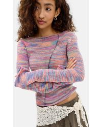 Urban Outfitters - Uo Spacedye Whipstitch Asymmetric Knit Jumper - Lyst