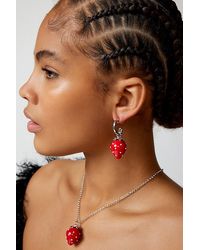 Urban Outfitters - Strawberry Charm Hoop Earring - Lyst