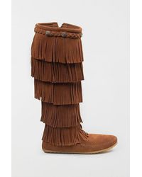 Minnetonka - Suede 5-Layer Fringe Boot - Lyst