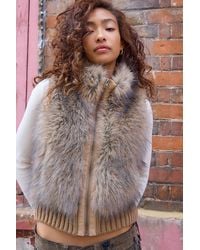 Urban Outfitters - Uo Faux Fur Gilet Jacket - Lyst