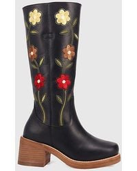 Dingo - Bloom Embroidered Leather Boot - Lyst