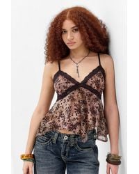 Kimchi Blue - Celia Flocked Babydoll Cami - Lyst