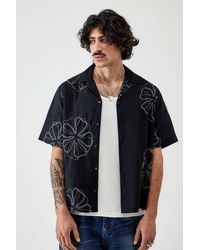 BDG - Black Sencha Embroidered Short-sleeved Shirt - Lyst