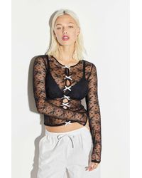 Lioness - Red Lights Black Lace Top - Lyst