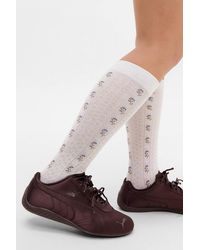 Out From Under - Floral Knee High Socks - Lyst