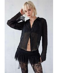 Urban Outfitters - Uo - hemd "aurelia" im knitter-look - Lyst