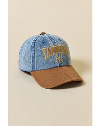 Mitchell & Ness - Mlb New York Yankees Denim & Faux Suede Dad Hat - Lyst