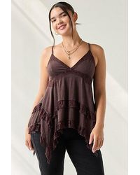 Kimchi Blue - Asterid Lace Trim Asymmetric Babydoll Cami - Lyst