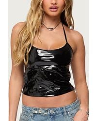 Edikted - Vikki Vinyl Halter Top - Lyst
