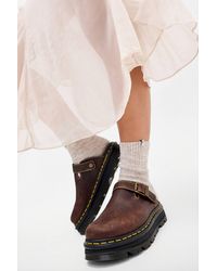 Dr. Martens - Dark Brown Zebzag Crazy Horse Leather Mules - Lyst