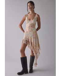Kimchi Blue - Hydrangea Asymmetric Cascading Ruffle Spliced Lace Midi Dress - Lyst