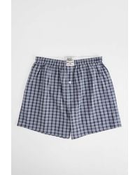 BDG - Navy & Blue Check Boxer Shorts - Lyst