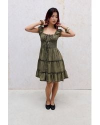 Kimchi Blue - Samira Acid Wash Awkward Midi Dress - Lyst