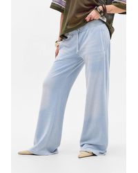 Juicy Couture - Uo Exclusive Blue Velour Track Pants - Lyst
