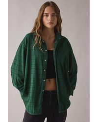 Vintage & ReMADE by UO - Remade By Uo Overdyed Oversized Flannel Shirt - Lyst