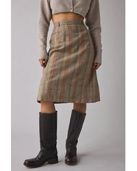 Vintage & ReMADE by UO - Vintage By Uo Plaid Midi Skirt - Lyst