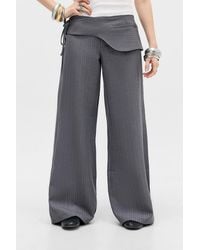 Urban Outfitters - Uo Tally Belted Low Rise Trousers At - Lyst