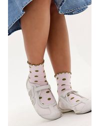 Out From Under - Polka-dot Lettuce Edge Socks - Lyst