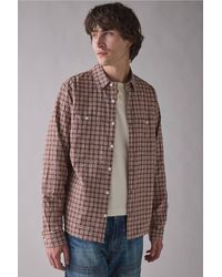 BDG - Brown Textured Plaid Long Sleeve Shirt - Lyst