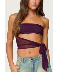 Edikted - Amaro Strapless Side Tie Cut Out Top - Lyst