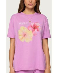 Edikted - Fleur Hibiscus Graphic T Shirt Top - Lyst