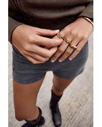 Urban Outfitters - Uo Heart Signet Stainless Steel Rings 3-pack - Lyst