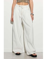 Lioness - White Slouched Tie-up Jeans - Lyst