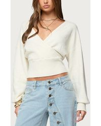 Edikted - Lillia V Neck Wrap Sweater - Lyst