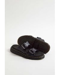 Dr. Martens - Black Josef Leather Buckle Slide Sandals - Lyst
