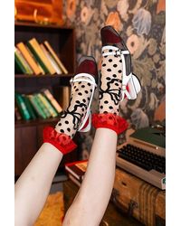 Sock Candy - Polka Dot Bow Ruffle Sheer Sock - Lyst