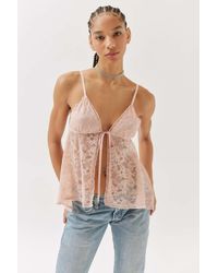 Urban Outfitters - Uo Roxie Sheer Lace Flyaway Cami - Lyst