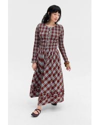 Damson Madder - Posey Check Maxi Dress Uk 8 At Urban Outfitters - Lyst