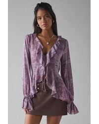 Kimchi Blue - Dream Catcher Ruffle Bell Sleeve Flyaway Blouse - Lyst