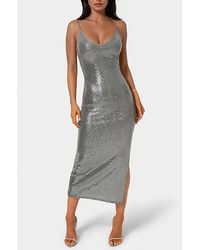 Bebe - Disco Dot Sequin Maxi Tank Bodycon Dress - Lyst