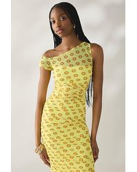 afrm women's paola crewneck semi sheer dress with mesh slip Paola Dress