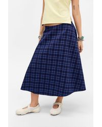 Motel - Takika Midnight Blue Midi Skirt Xs At Urban Outfitters - Lyst
