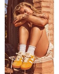 Gola - Yellow & White Elan Suede Trainers - Lyst
