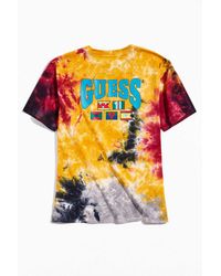 guess tie dye stripe tee