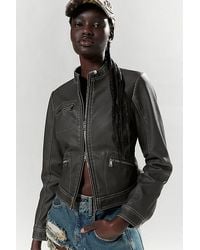 Silence + Noise - Ivy Faux Leather Fitted Moto Jacket - Lyst