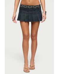 Edikted - Roria Grommet Pleated Mini Skort - Lyst