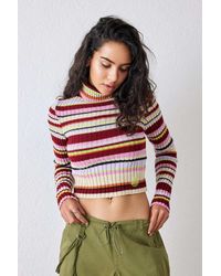 Urban Outfitters - Uo Striped Roll Neck Jumper - Lyst